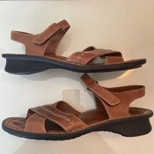 Josef Seibel Leather Sandals Adjustable Ankle Strap Size 12 Women’s Comfort